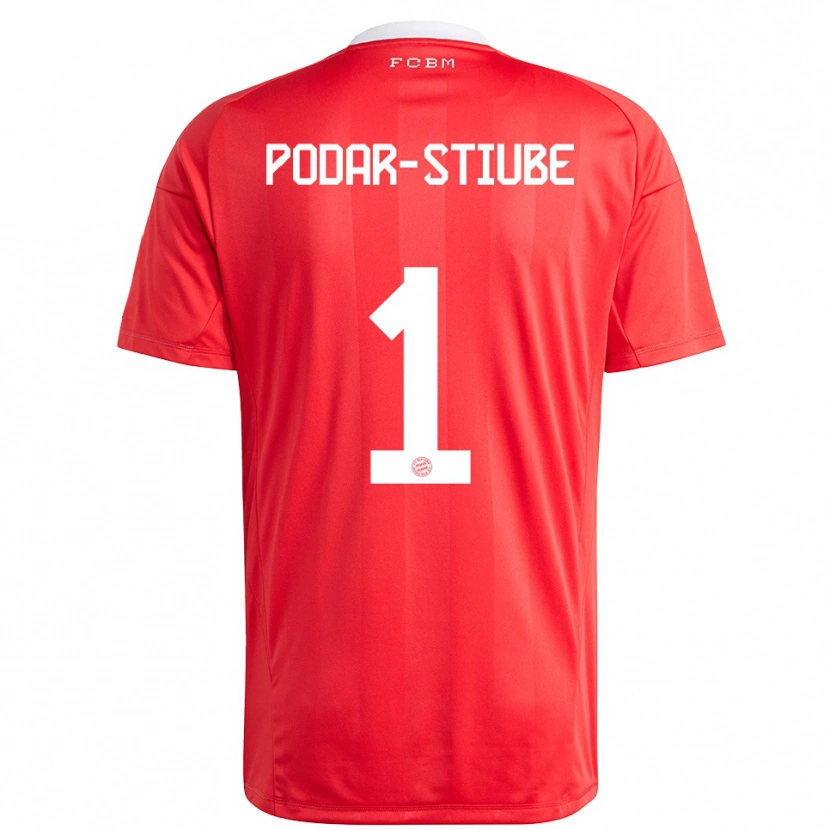 Danxen Homme David Podar-Stiube #1 Maillot de Gardien Rouge Blanc 2025/26 T-shirt