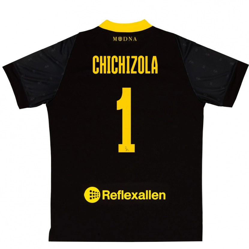Danxen Homme Leandro Chichizola #1 Maillot de Gardien Noir Jaune 2025/26 T-shirt
