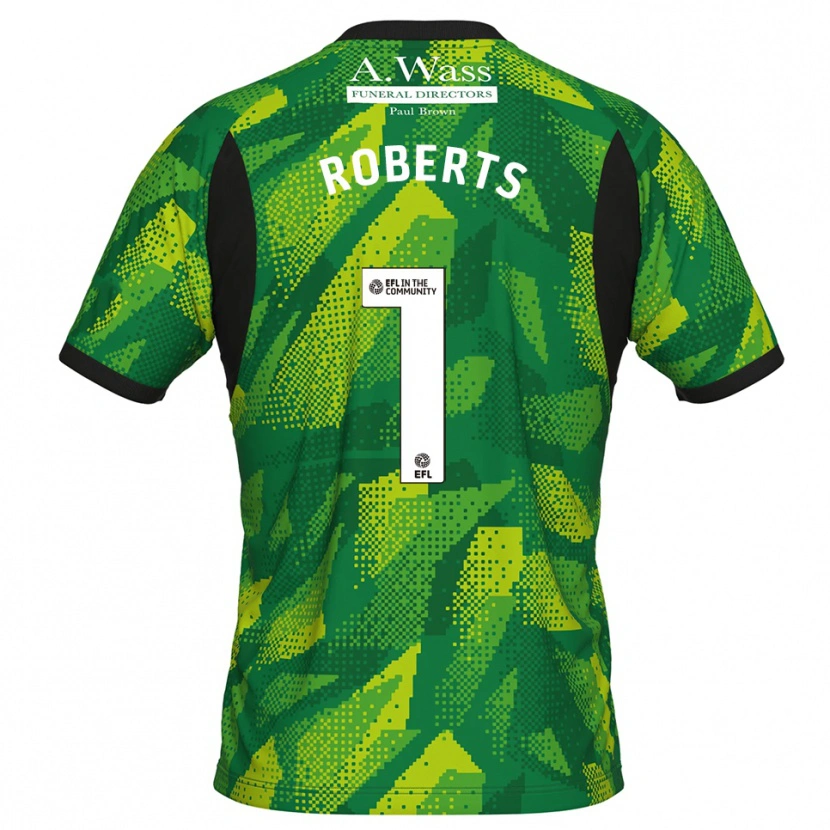 Danxen Femme Liam Roberts #1 Maillot de Gardien Noir Vert 2025/26 T-shirt