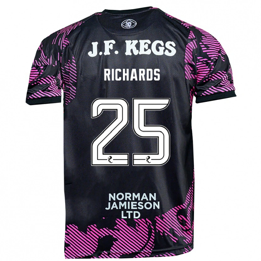 Danxen Femme Dave Richards #25 Maillot de Gardien Noir Rose 2025/26 T-shirt