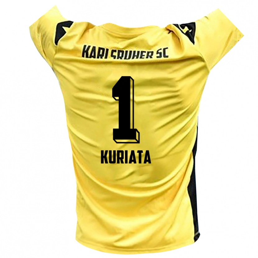 Danxen Femme Malik Kuriata #1 Maillot de Gardien Jaune Noir 2025/26 T-shirt