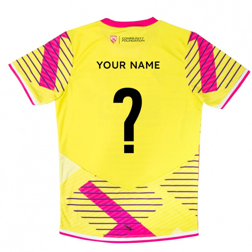 Danxen Femme Morecambe FC Maillot de Gardien Rose Jaune 2025/26 T-shirt