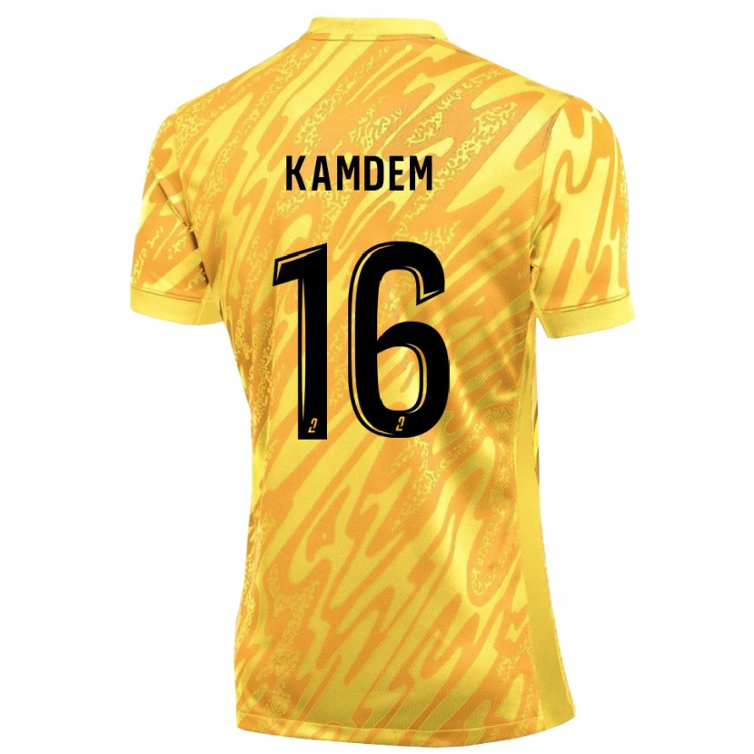 Danxen Femme Kevin Kamdem #16 Maillot de Gardien Jaune Orange 2025/26 T-shirt