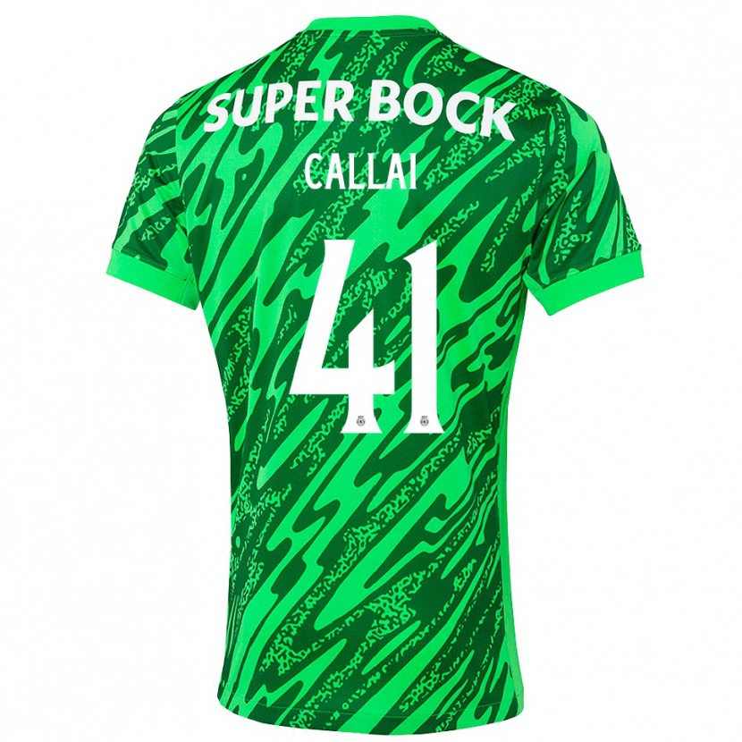 Danxen Femme Diego Callai #41 Maillot de Gardien Vert Blanc 2025/26 T-shirt