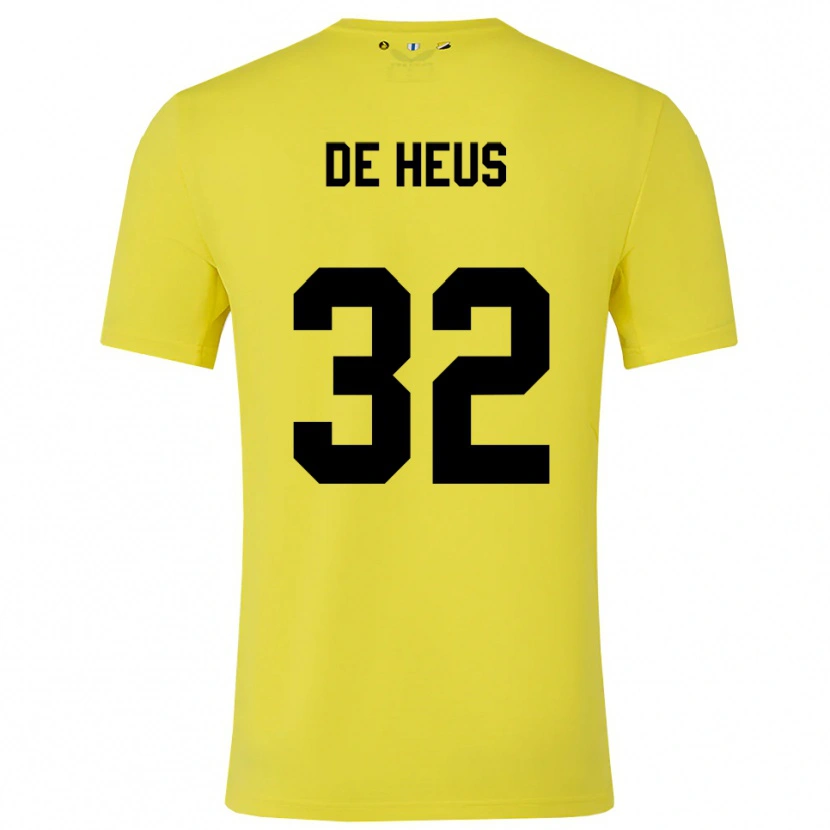 Danxen Femme Loïs De Heus #32 Maillot de Gardien Jaune Noir 2025/26 T-shirt