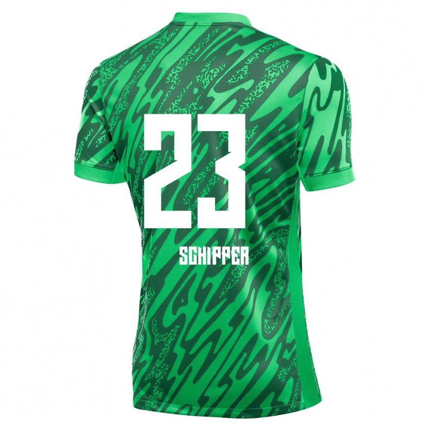 Danxen Femme Jur Schipper #23 Maillot de Gardien Vert Blanc 2025/26 T-shirt