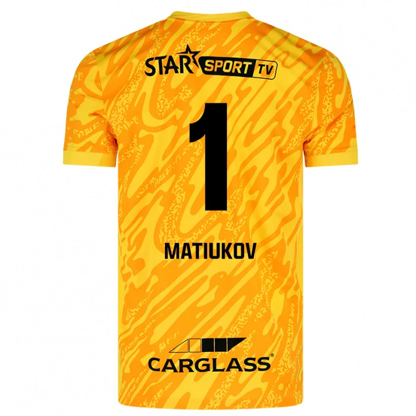 Danxen Femme Platon Matiukov #1 Maillot de Gardien Orange Jaune Noir 2025/26 T-shirt