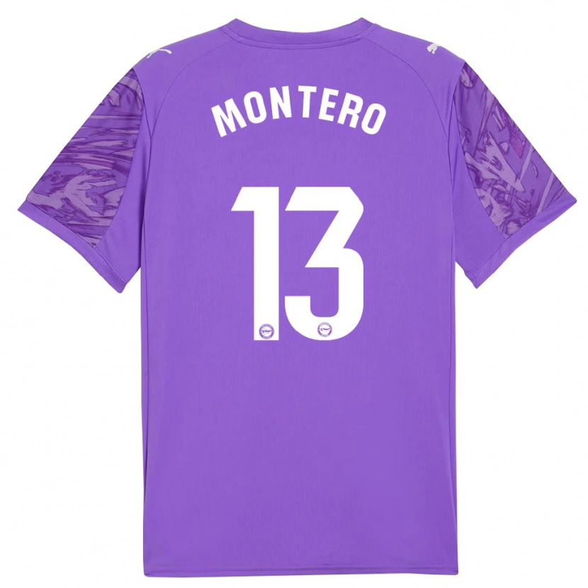 Danxen Femme Rubén Montero #13 Maillot de Gardien Violet Blanc 2025/26 T-shirt