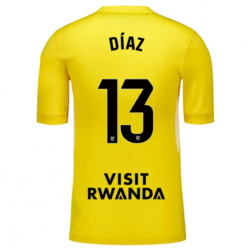 Danxen Femme Diego Díaz #13 Maillot de Gardien Jaune Noir 2025/26 T-shirt