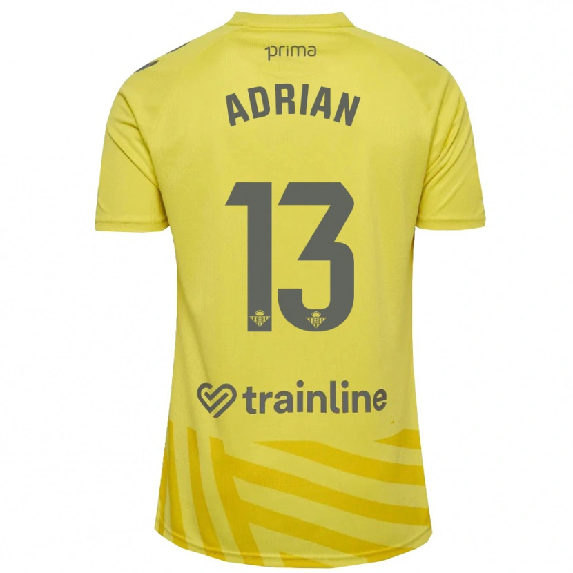 Danxen Femme Adrián #13 Maillot de Gardien Jaune Gris 2025/26 T-shirt
