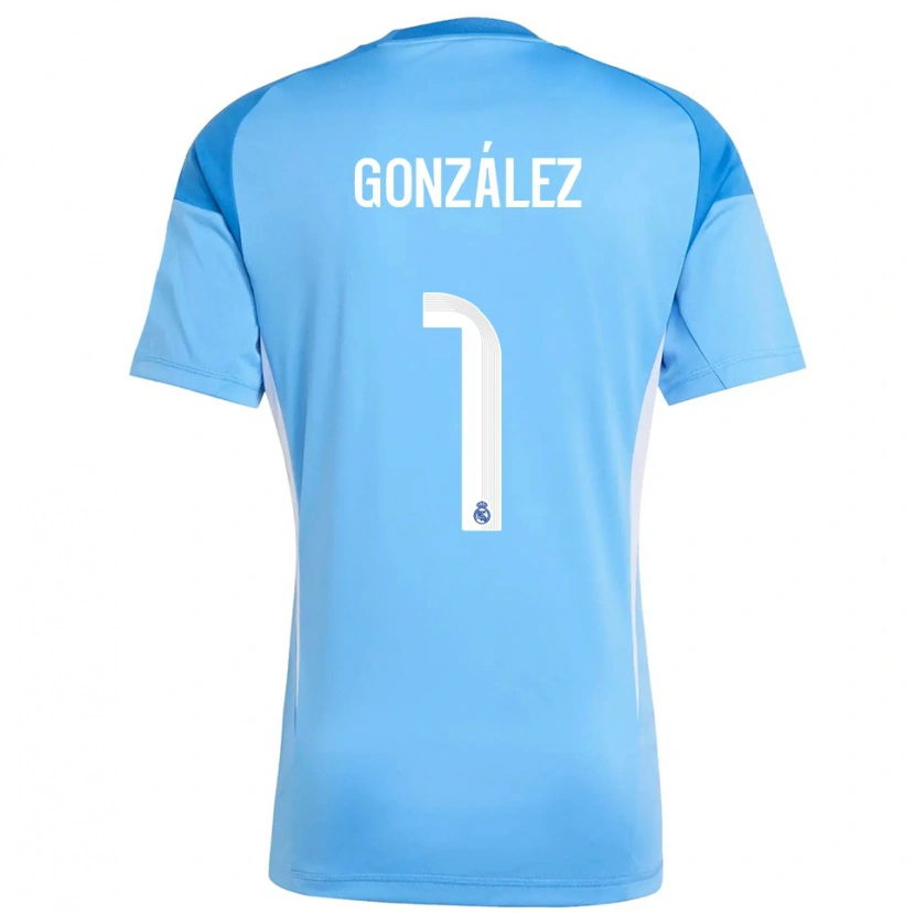 Danxen Femme Álvaro González #1 Maillot de Gardien Bleu Ciel Blanc 2025/26 T-shirt