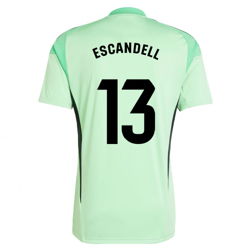 Danxen Femme Aarón Escandell #13 Maillot de Gardien Vert Clair Noir 2025/26 T-shirt