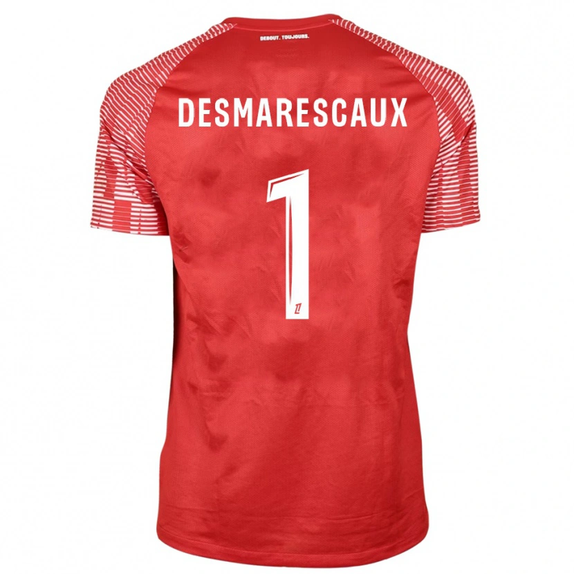 Danxen Femme Émile Desmarescaux #1 Maillot de Gardien Rouge Blanc 2025/26 T-shirt