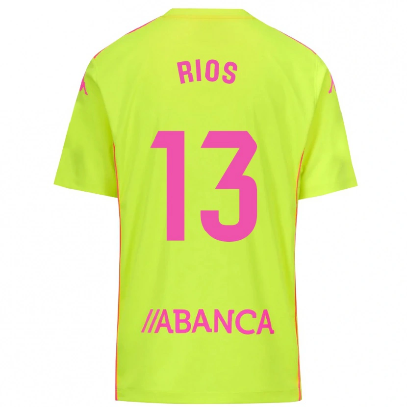 Danxen Femme Hugo Rios #13 Maillot de Gardien Jaune Vert 2025/26 T-shirt