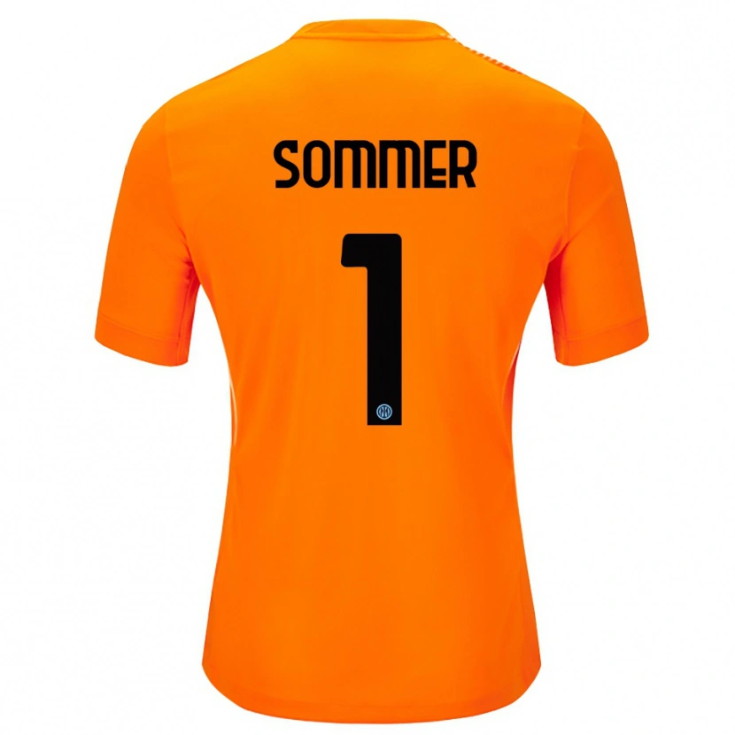 Danxen Femme Yann Sommer #1 Maillot de Gardien Orange Clair Noir 2025/26 T-shirt