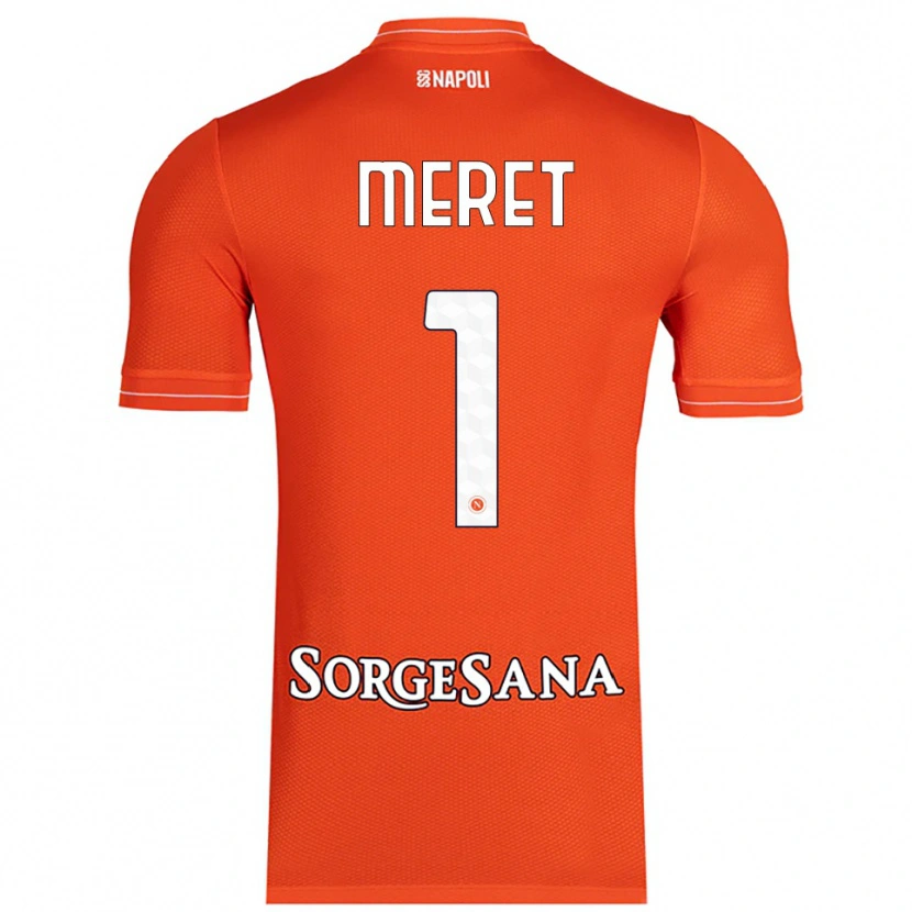 Danxen Femme Alex Meret #1 Maillot de Gardien Orange Rouge Blanc 2025/26 T-shirt