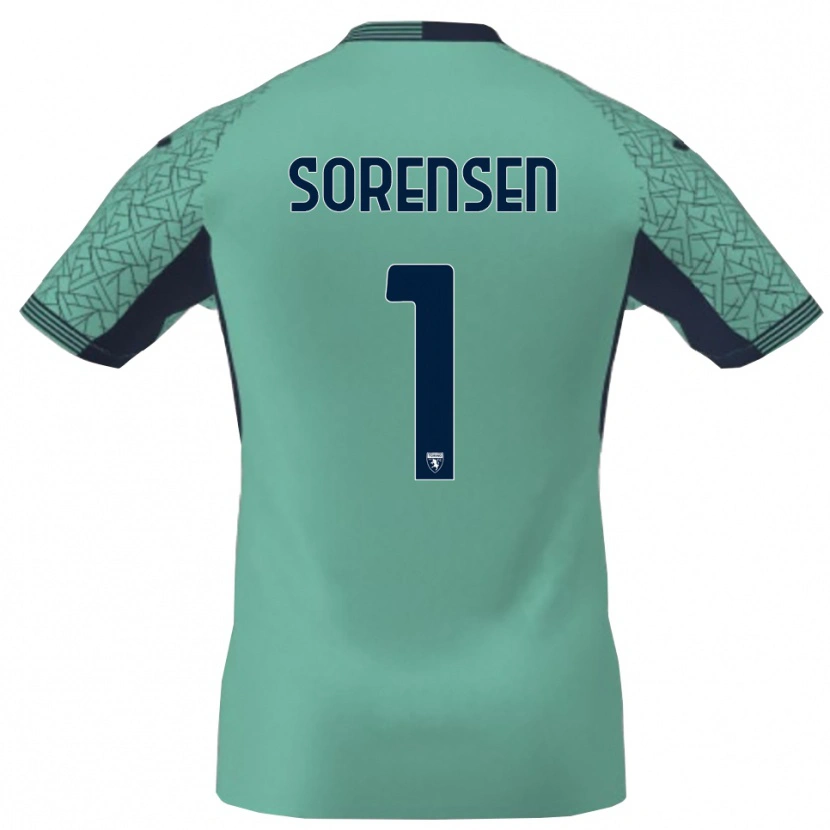 Danxen Femme Ben Sørensen #1 Maillot de Gardien Bleu Lagon 2025/26 T-shirt