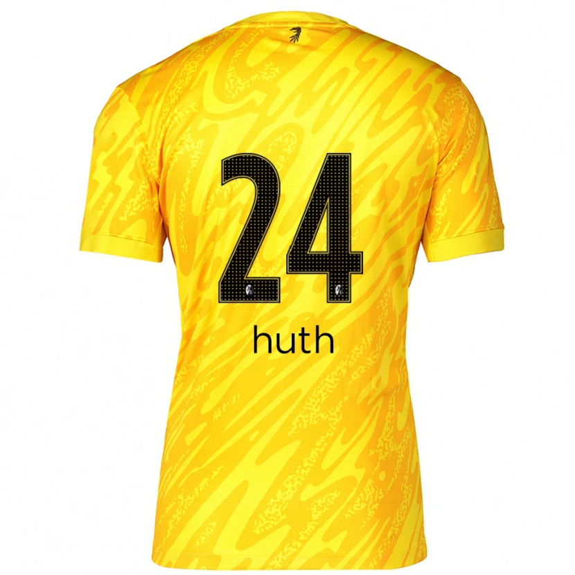 Danxen Femme Jannik Huth #24 Maillot de Gardien Jaune Noir 2025/26 T-shirt