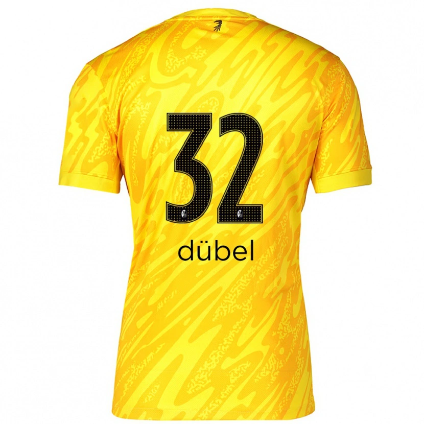 Danxen Femme Sarah-Lisa Dübel #32 Maillot de Gardien Jaune Noir 2025/26 T-shirt
