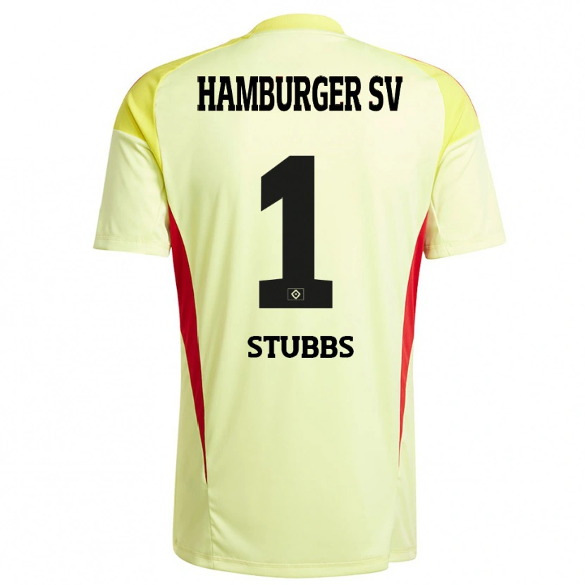 Danxen Femme James Stubbs #1 Maillot de Gardien Jaune Noir Rouge 2025/26 T-shirt