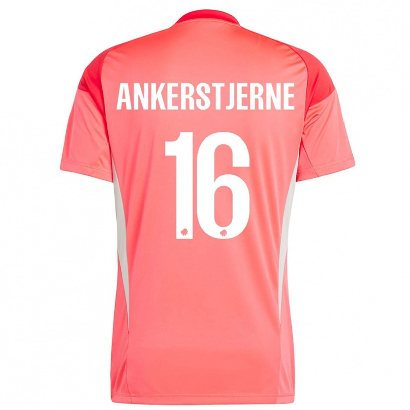 Danxen Femme Ida Ankerstjerne #16 Maillot de Gardien Rouge Blanc 2025/26 T-shirt
