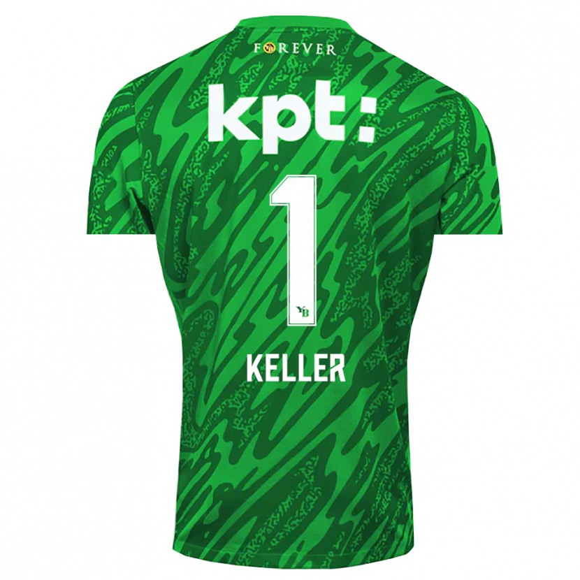 Danxen Femme Marvin Keller #1 Maillot de Gardien Vert Blanc 2025/26 T-shirt