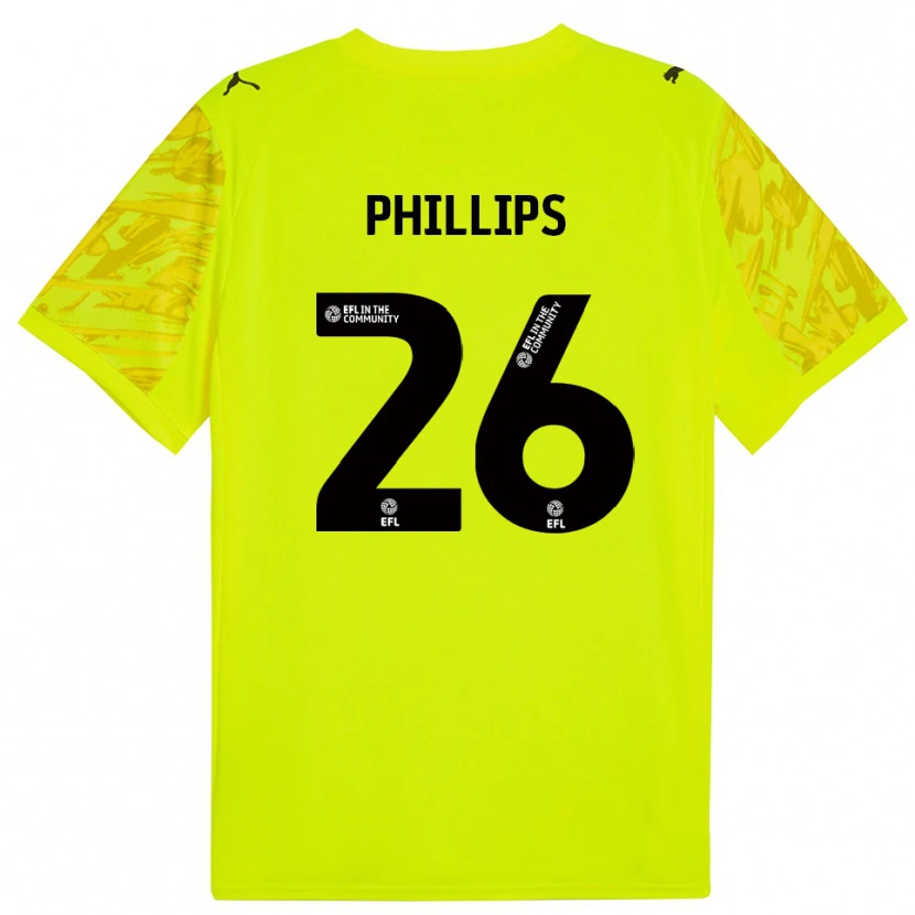 Danxen Femme Noah Phillips #26 Maillot de Gardien Vert Fluorescent 2025/26 T-shirt