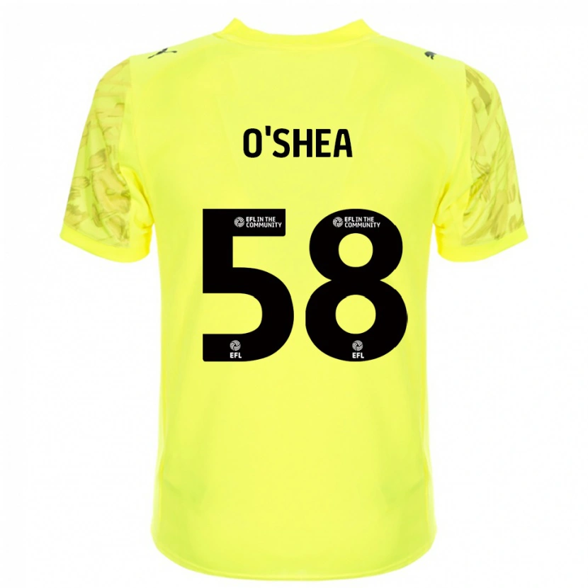 Danxen Femme Cian O'Shea #58 Maillot de Gardien Noir Jaune 2025/26 T-shirt