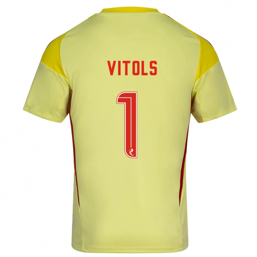 Danxen Femme Rodrigo Vitols #1 Maillot de Gardien Rouge Jaune 2025/26 T-shirt