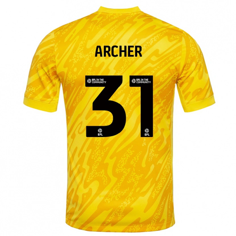 Danxen Femme Jordan Archer #31 Maillot de Gardien Noir Jaune 2025/26 T-shirt
