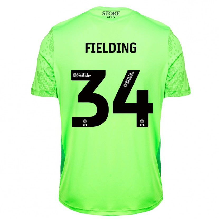 Danxen Femme Frank Fielding #34 Maillot de Gardien Blanc Vert 2025/26 T-shirt