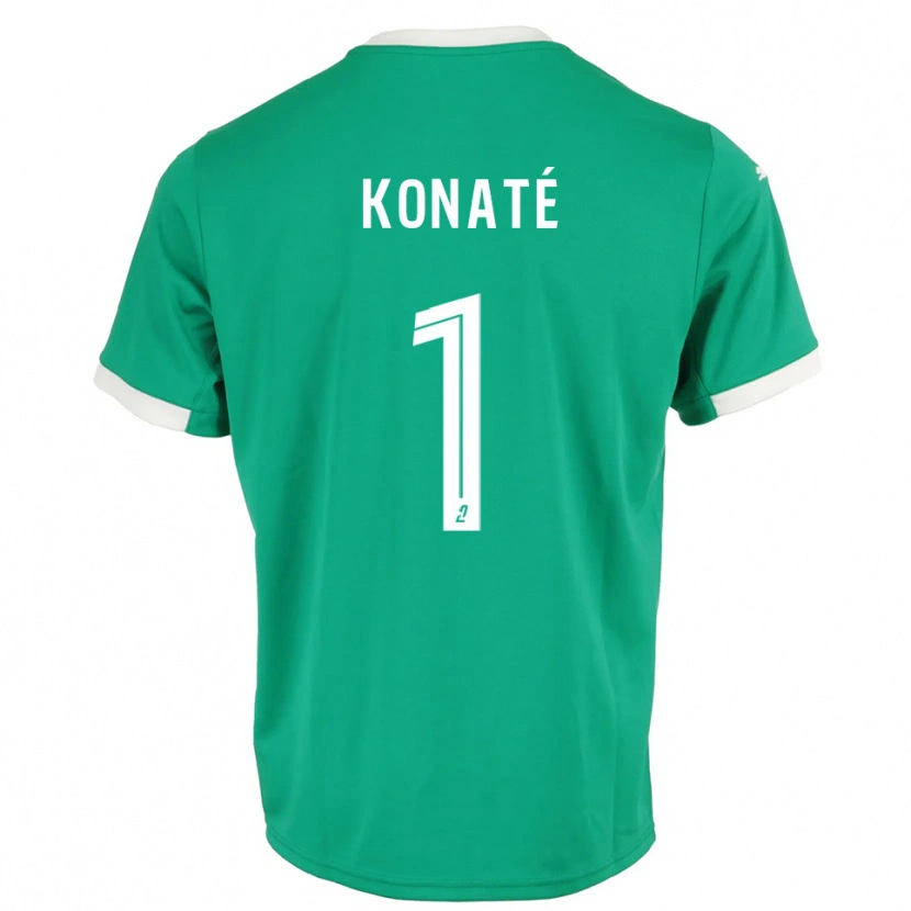 Danxen Femme Hillel Konaté #1 Maillot de Gardien Blanc Vert 2025/26 T-shirt