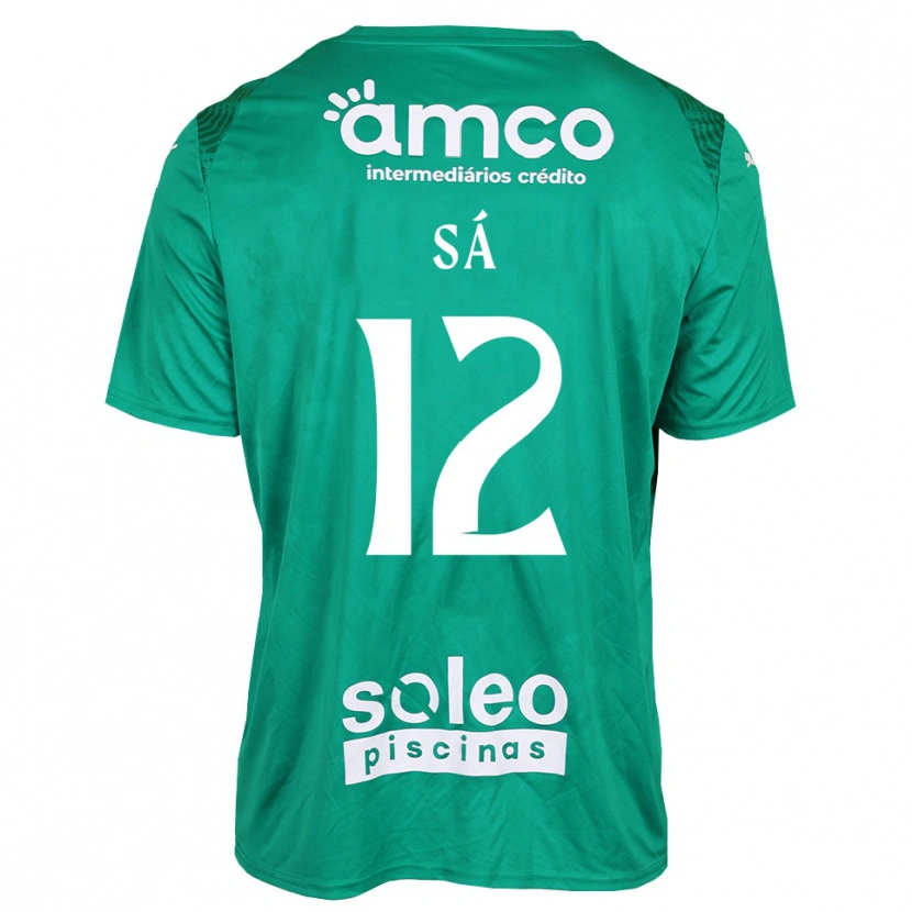 Danxen Femme Tiago Sá #12 Maillot de Gardien Vert Blanc 2025/26 T-shirt
