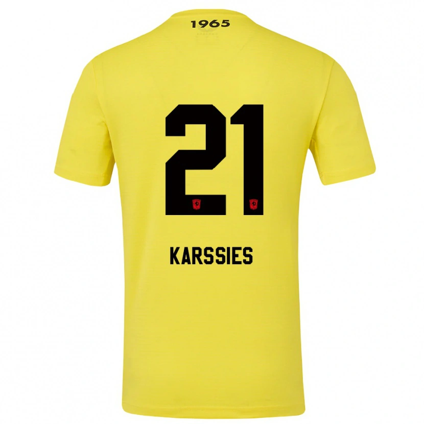 Danxen Femme Sam Karssies #21 Maillot de Gardien Jaune Noir 2025/26 T-shirt