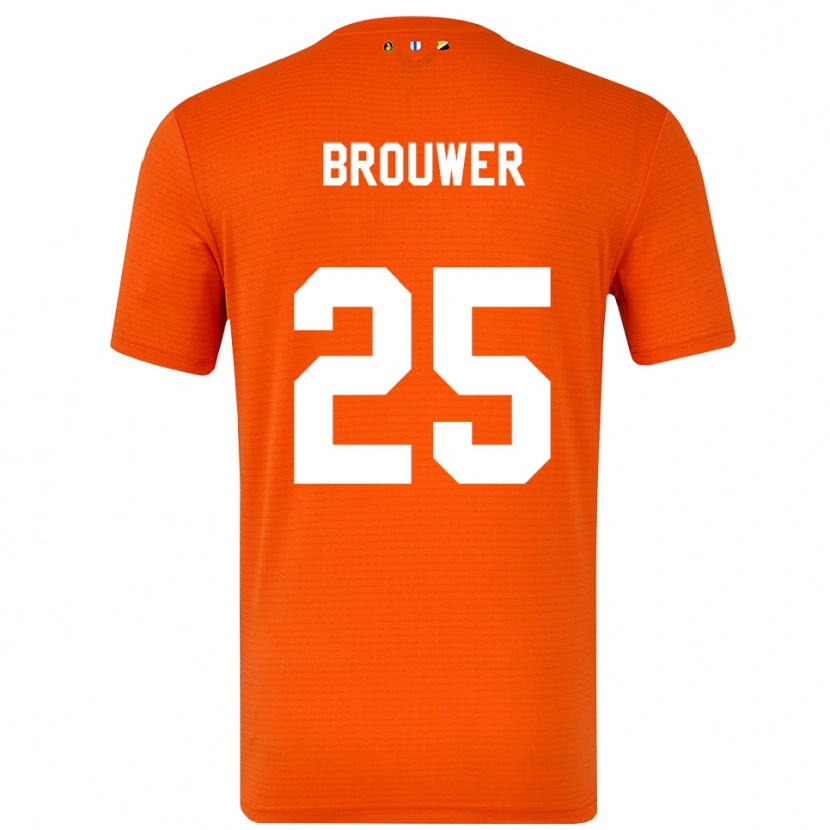 Danxen Femme Michael Brouwer #25 Maillot de Gardien Orange Noir 2025/26 T-shirt