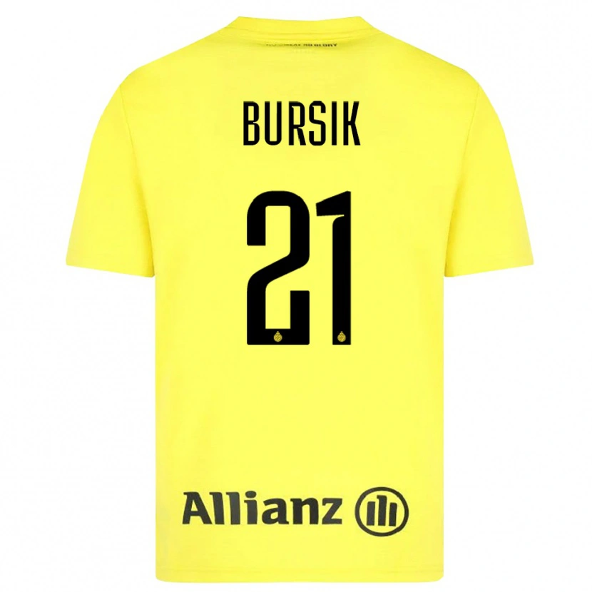 Danxen Femme Josef Bursik #21 Maillot de Gardien Jaune Noir 2025/26 T-shirt
