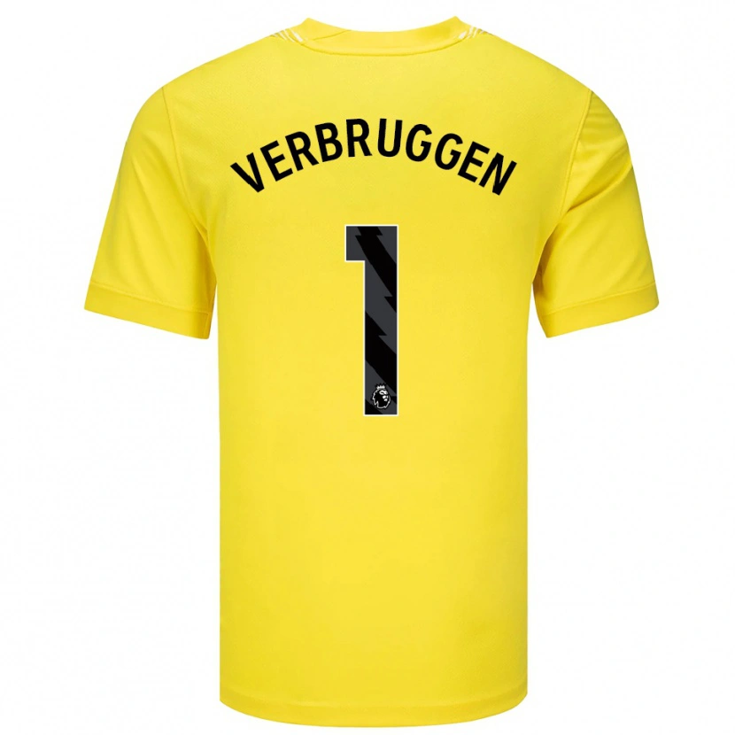 Danxen Femme Bart Verbruggen #1 Maillot de Gardien Jaune Noir 2025/26 T-shirt