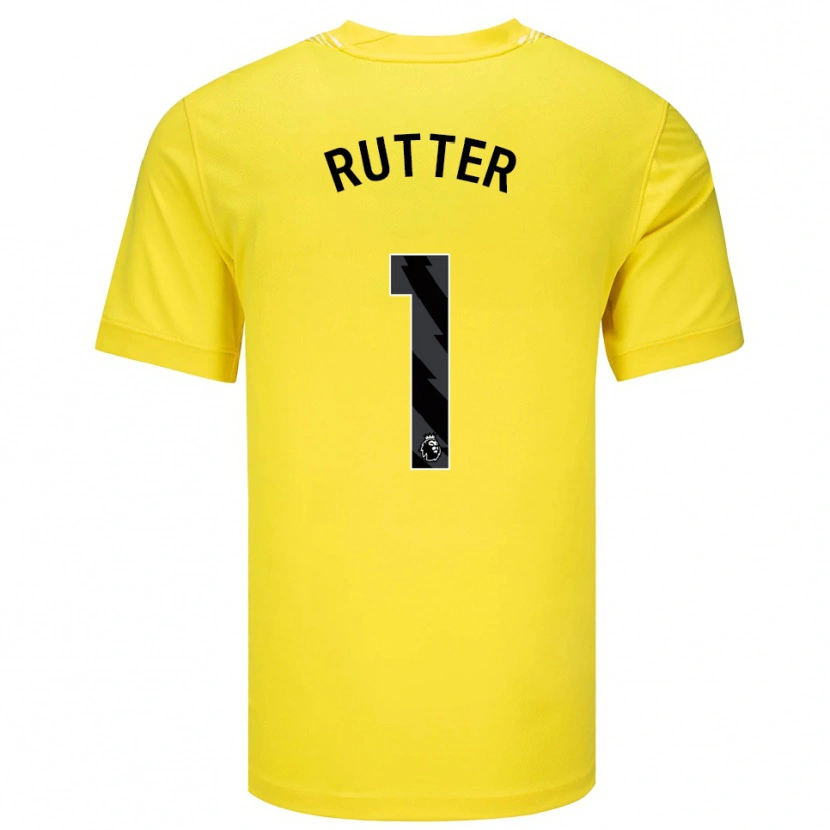 Danxen Femme William Rutter #1 Maillot de Gardien Jaune Noir 2025/26 T-shirt