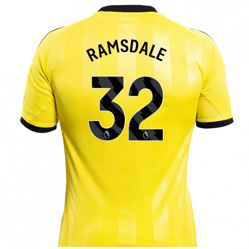Danxen Femme Aaron Ramsdale #32 Maillot de Gardien Jaune Noir 2025/26 T-shirt