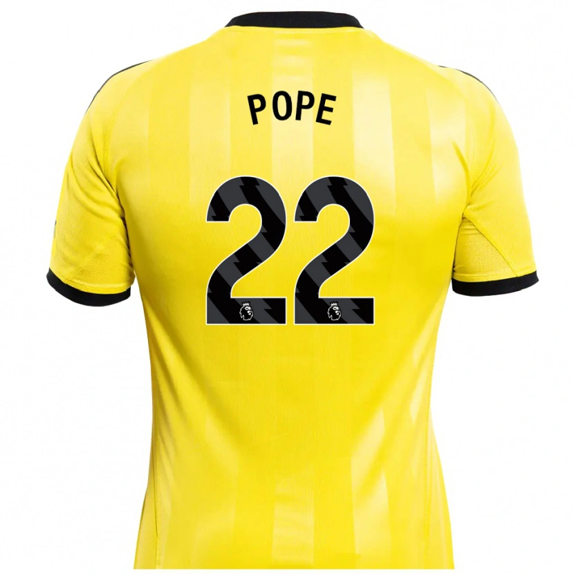 Danxen Femme Nick Pope #22 Maillot de Gardien Jaune Noir 2025/26 T-shirt