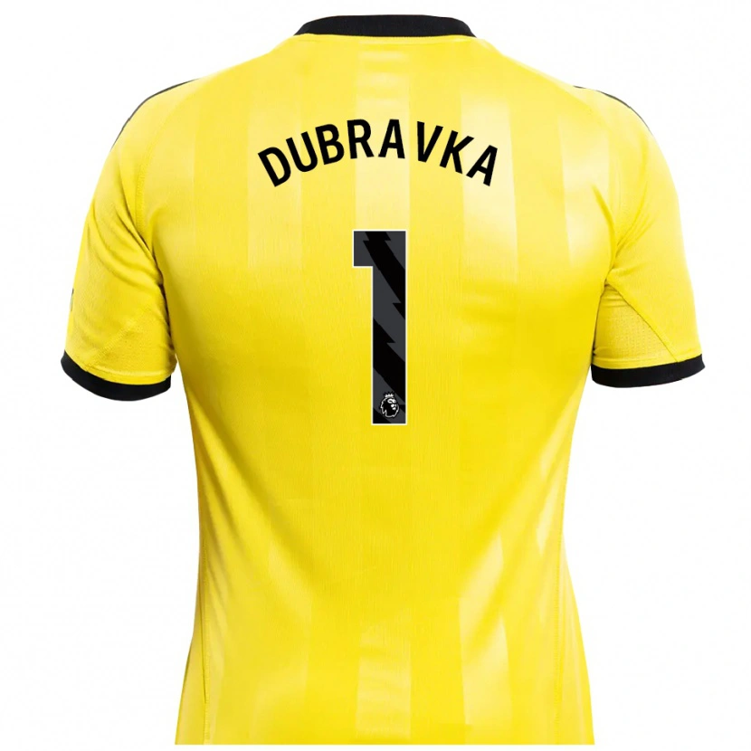 Danxen Femme Martin Dúbravka #1 Maillot de Gardien Jaune Noir 2025/26 T-shirt