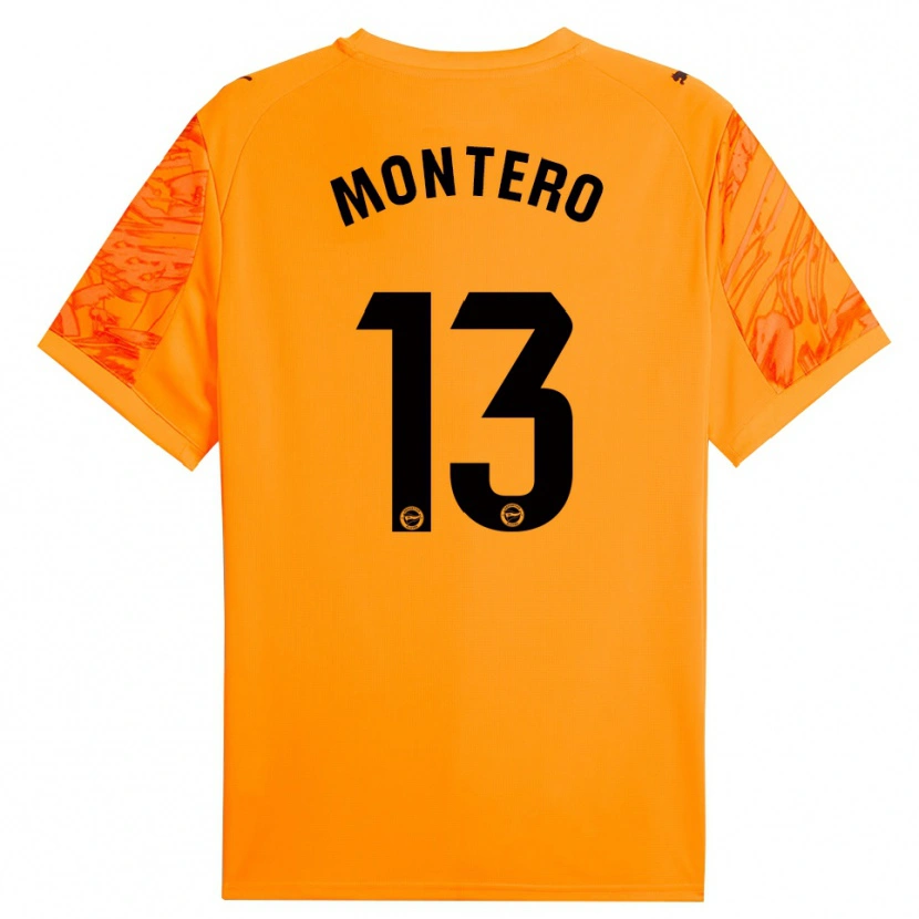 Danxen Femme Rubén Montero #13 Maillot de Gardien Orange Noir 2025/26 T-shirt