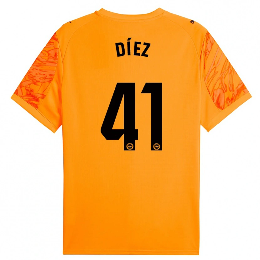 Danxen Femme Victor Díez #41 Maillot de Gardien Orange Noir 2025/26 T-shirt