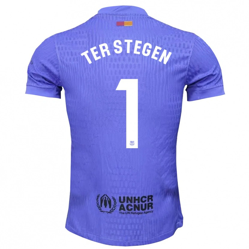 Danxen Femme Marc-André ter Stegen #1 Maillot de Gardien Bleu Noir 2025/26 T-shirt