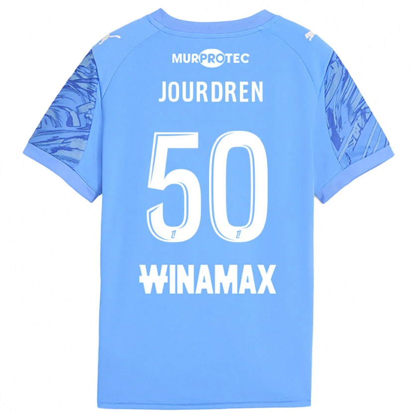 Danxen Femme Ilan Jourdren #50 Maillot de Gardien Bleu Clair Blanc 2025/26 T-shirt
