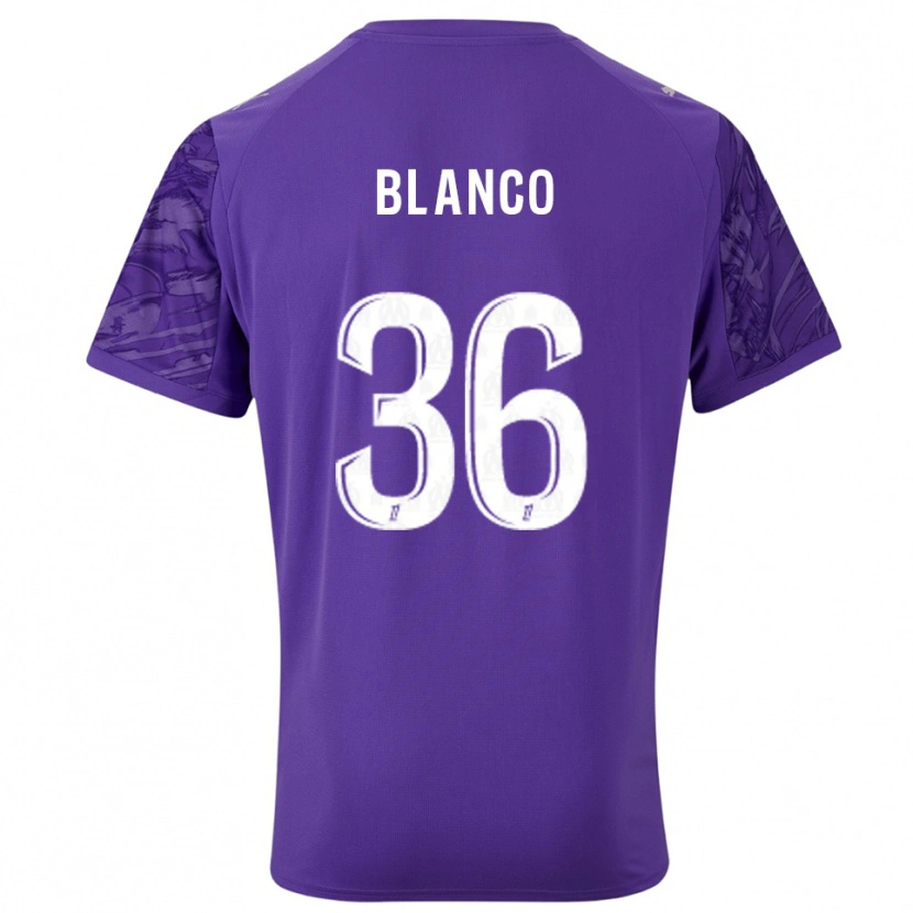 Danxen Femme Rubén Blanco #36 Maillot de Gardien Violet Blanc 2025/26 T-shirt