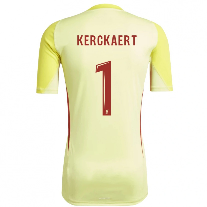 Danxen Femme Gabriel Kerckaert #1 Maillot de Gardien Rouge Jaune Clair 2025/26 T-shirt