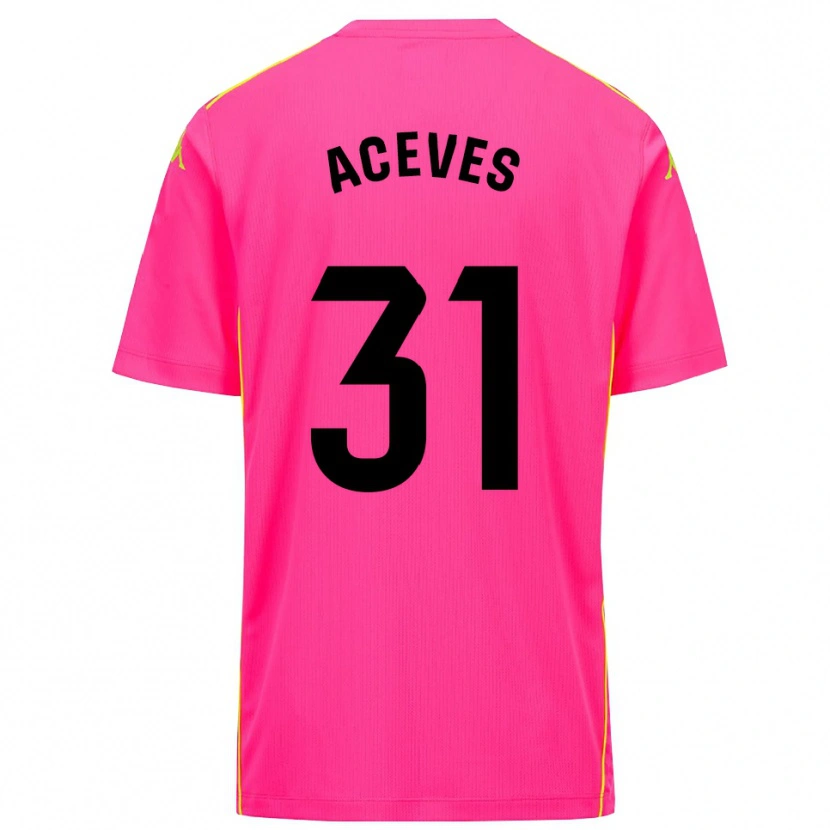 Danxen Femme Álvaro Aceves #31 Maillot de Gardien Rose Foncé Noir 2025/26 T-shirt