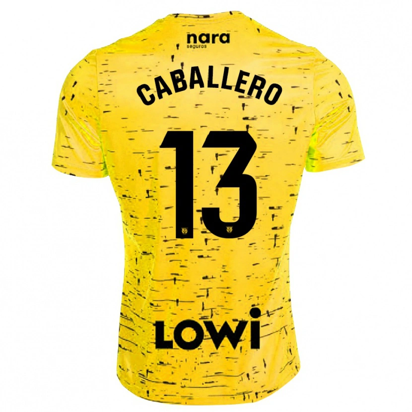 Danxen Femme Hugo Caballero #13 Maillot de Gardien Jaune Noir 2025/26 T-shirt