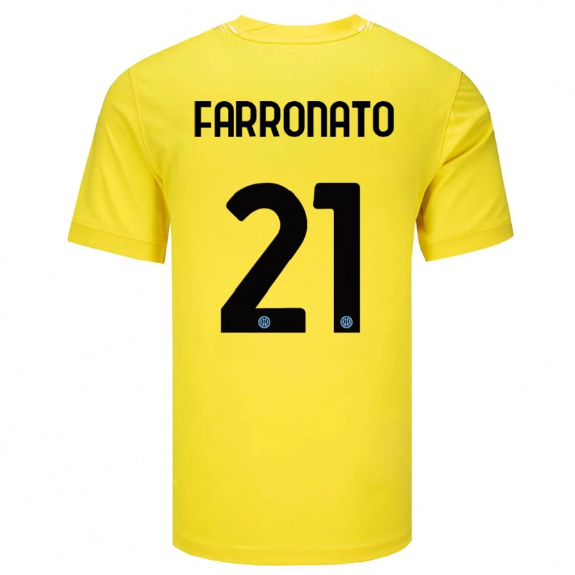 Danxen Femme Matteo Farronato #21 Maillot de Gardien Jaune Clair Noir 2025/26 T-shirt